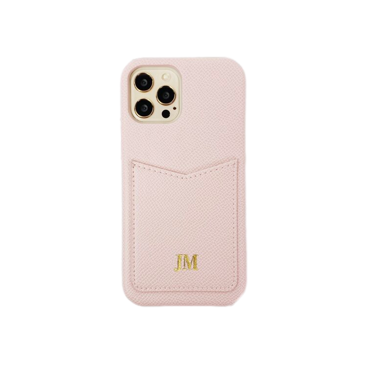 Personalized Custom Pink iPhone 13 Leather Card Holder Wallet Case